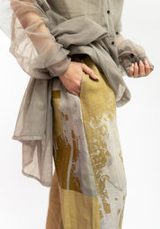 Wide Leg Splatter Trompe L’oeil Printed Pant