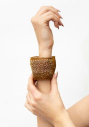 Sunset Tones Oxidized Brass and Swarovski Cuff