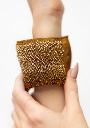 Sunset Tones Oxidized Brass and Swarovski Cuff