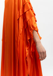 Bold Pleated Sleeve Oversized Tunic Shirt Dress