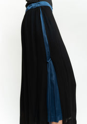 Paneled Contrast Details Cropped Wide Leg Pants