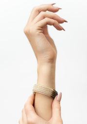 Ribbed Ombre Oxidized Sterling Silver Plated Brass Cuff