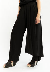 Tapered Leg Pants with Draped Panel