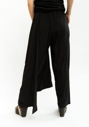 Tapered Leg Pants with Draped Panel