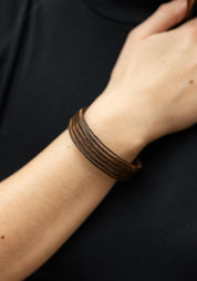 Ribbed Copper Plated Brass Cuff