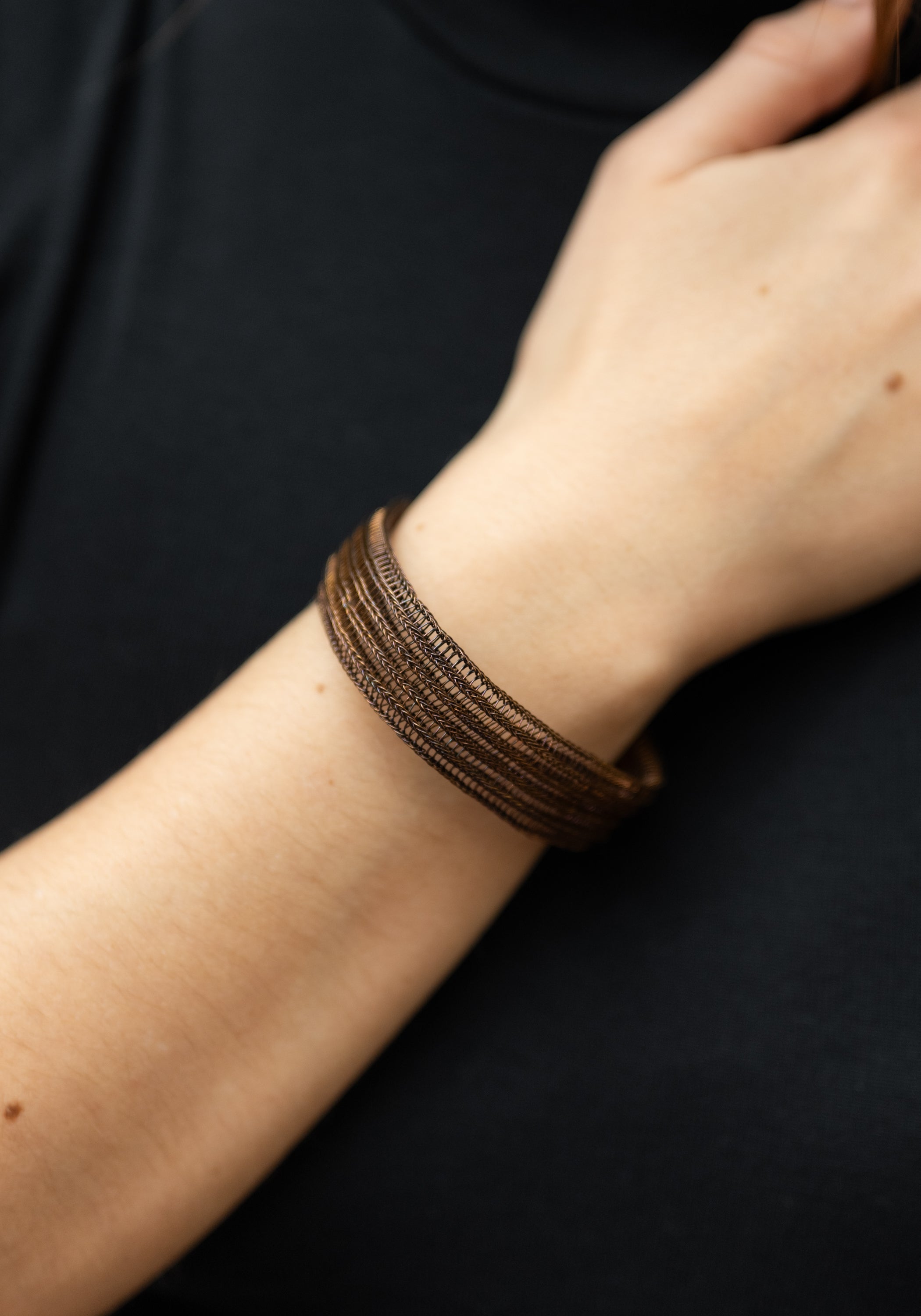 Ribbed Copper Plated Brass Cuff