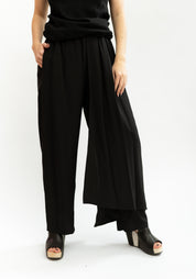 Tapered Leg Pants with Draped Panel
