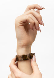 Ribbed Copper Plated Brass Cuff