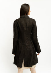 Tailored Long Metallic Linen Jacket
