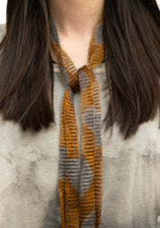 Lariat Fringe Copper and Oxidized Sterling Silver Plated Brass Necklace