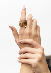 Ombre Wrap Oxidized Gold Plated Brass Adjustable Woven Ring