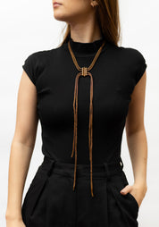 Tube Fringe Copper Plated Brass Choker Necklace