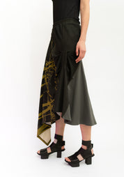 Asymmetric Printed Jersey Skirt