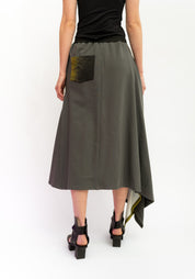 Asymmetric Printed Jersey Skirt
