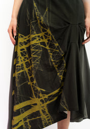 Asymmetric Printed Jersey Skirt