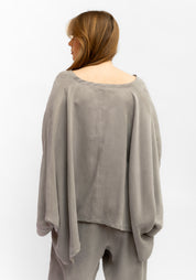 Drop Shoulder Cropped V-Neck Top
