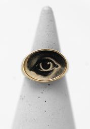 Gold Vermeil Lover's Eye Signet Ring - December Thieves