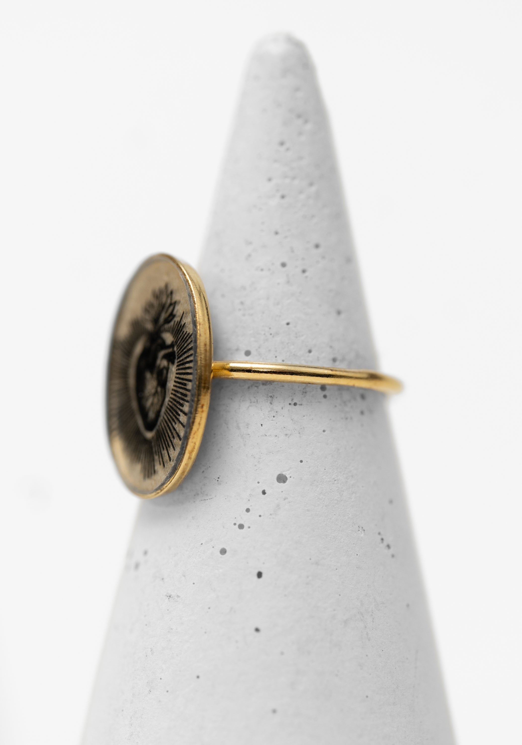 Gold Vermeil Burning Heart Ring - December Thieves