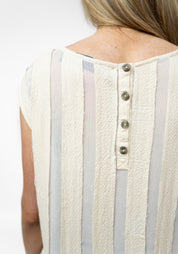 Athhis Oversized Drawstring Waist Semi-Sheer Stripes Dress - December Thieves