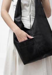 Black Leather Shoulder Bag - December Thieves