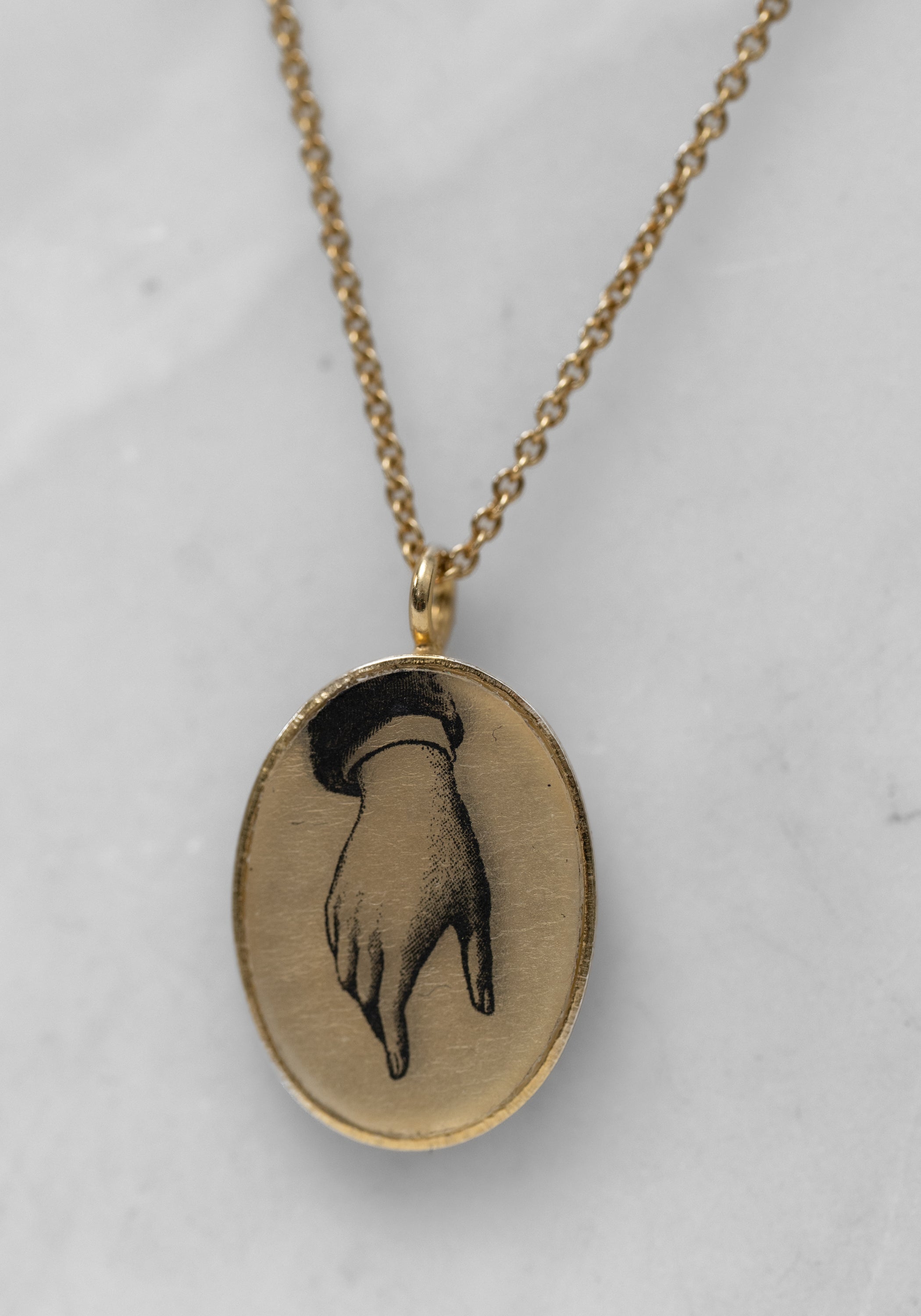 Gold Vermeil Victorian Hand Necklace - December Thieves