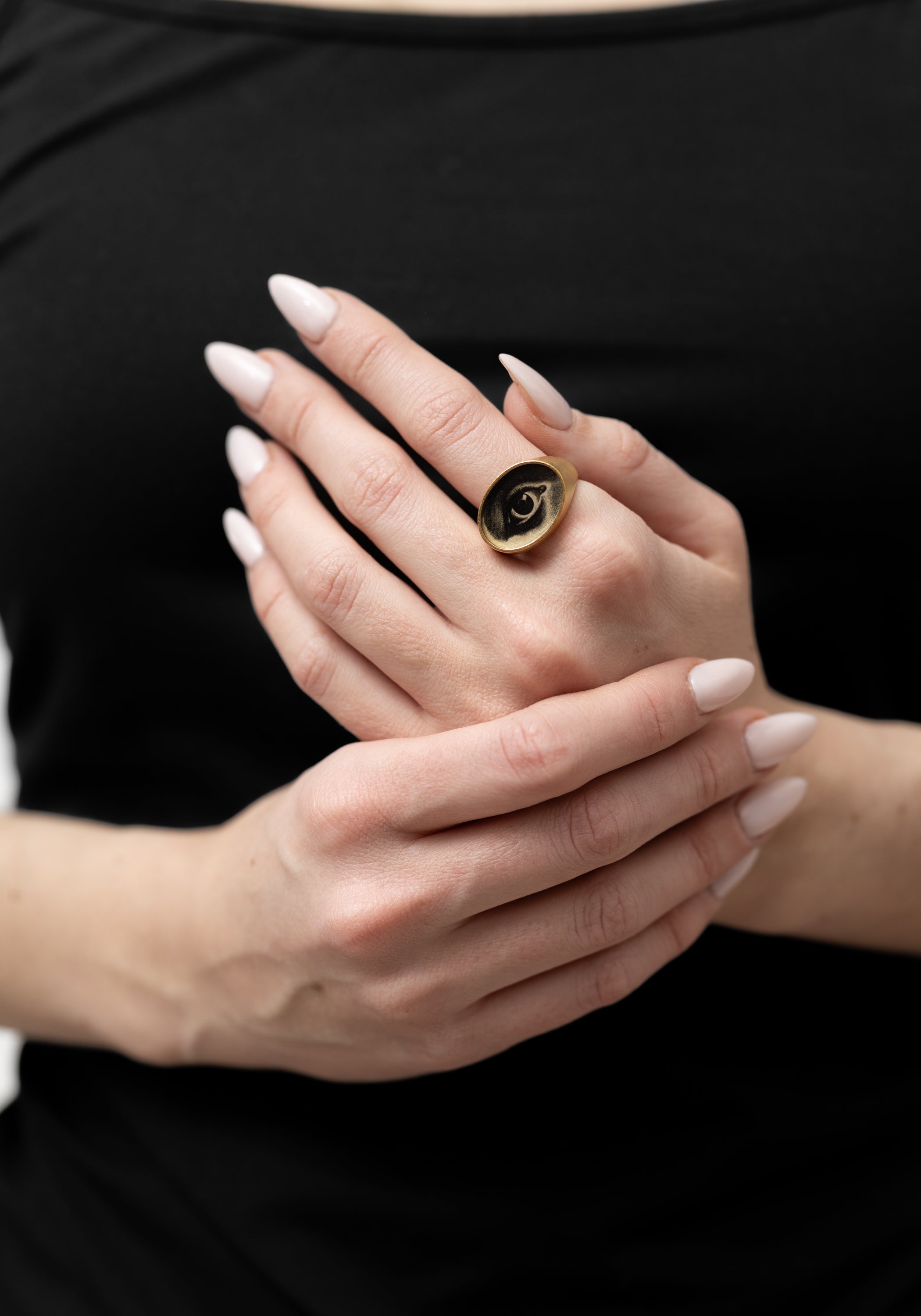 Gold Vermeil Lover's Eye Signet Ring - December Thieves