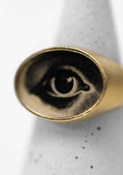 Gold Vermeil Lover's Eye Signet Ring - December Thieves