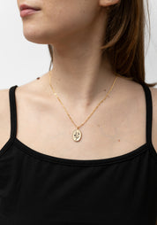 Gold Vermeil Tulip Portrait Figaro Necklace - December Thieves