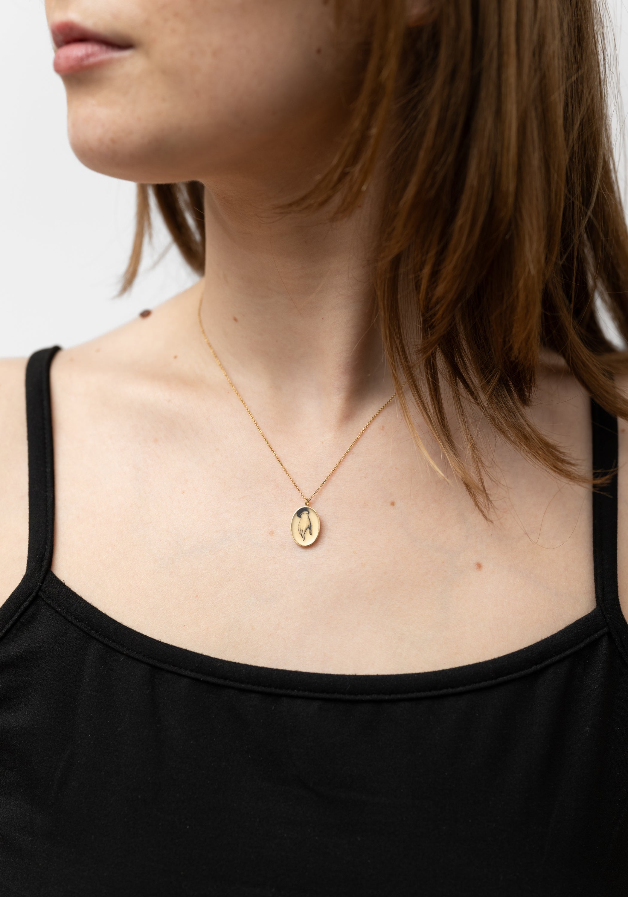 Gold Vermeil Victorian Hand Necklace - December Thieves