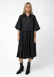 Piccolo Oversized Drawstring Waist Linen Dress - December Thieves