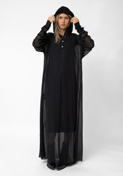 Ractec Oversized Semi-Sheer Hooded Maxi Dress - December Thieves