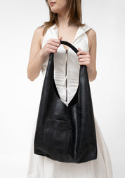 Large Black Leather Shoulder Bag - December Thieves