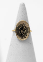 Gold Vermeil Burning Heart Ring - December Thieves