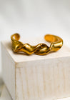 Brass Curl Bracelet | Water Sand Stone