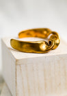 Brass Curl Bracelet | Water Sand Stone