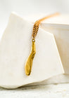 Brass Drift Stone Pendant Necklace | Water Sand Stone