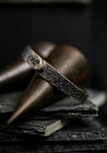 Textured Sterling Silver Bezel Set Herkimer Diamond Cuff Bracelet | Talia Baker