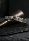 Textured Sterling Silver Bezel Set Herkimer Diamond Cuff Bracelet | Talia Baker