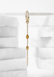 Single 9k Gold Oval Clicker Hoop and Citrine Chain Plaque - December Thieves
