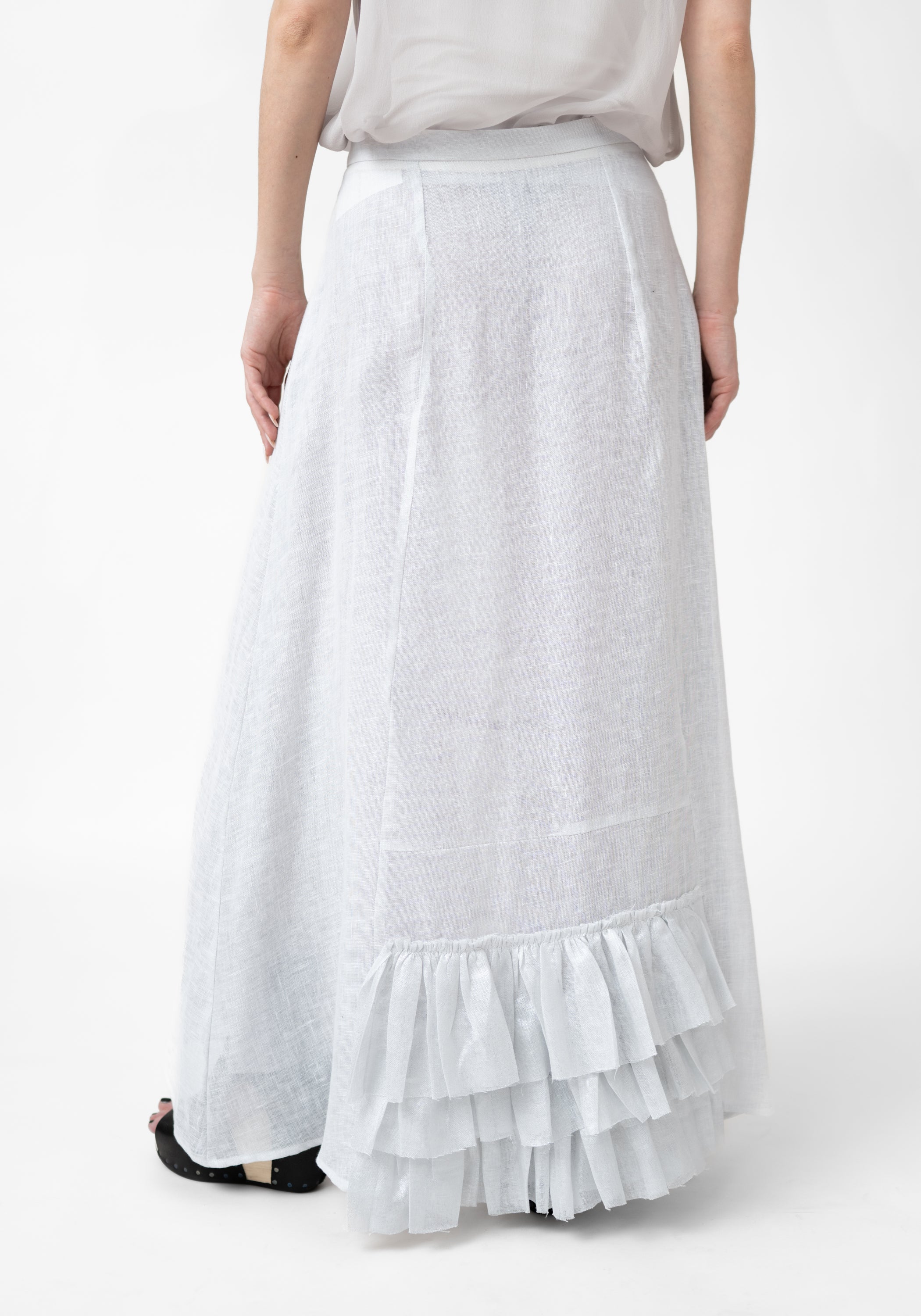 White Matte Stella Blue Overlay Skirt - December Thieves