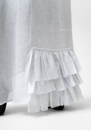 White Matte Stella Blue Overlay Skirt - December Thieves
