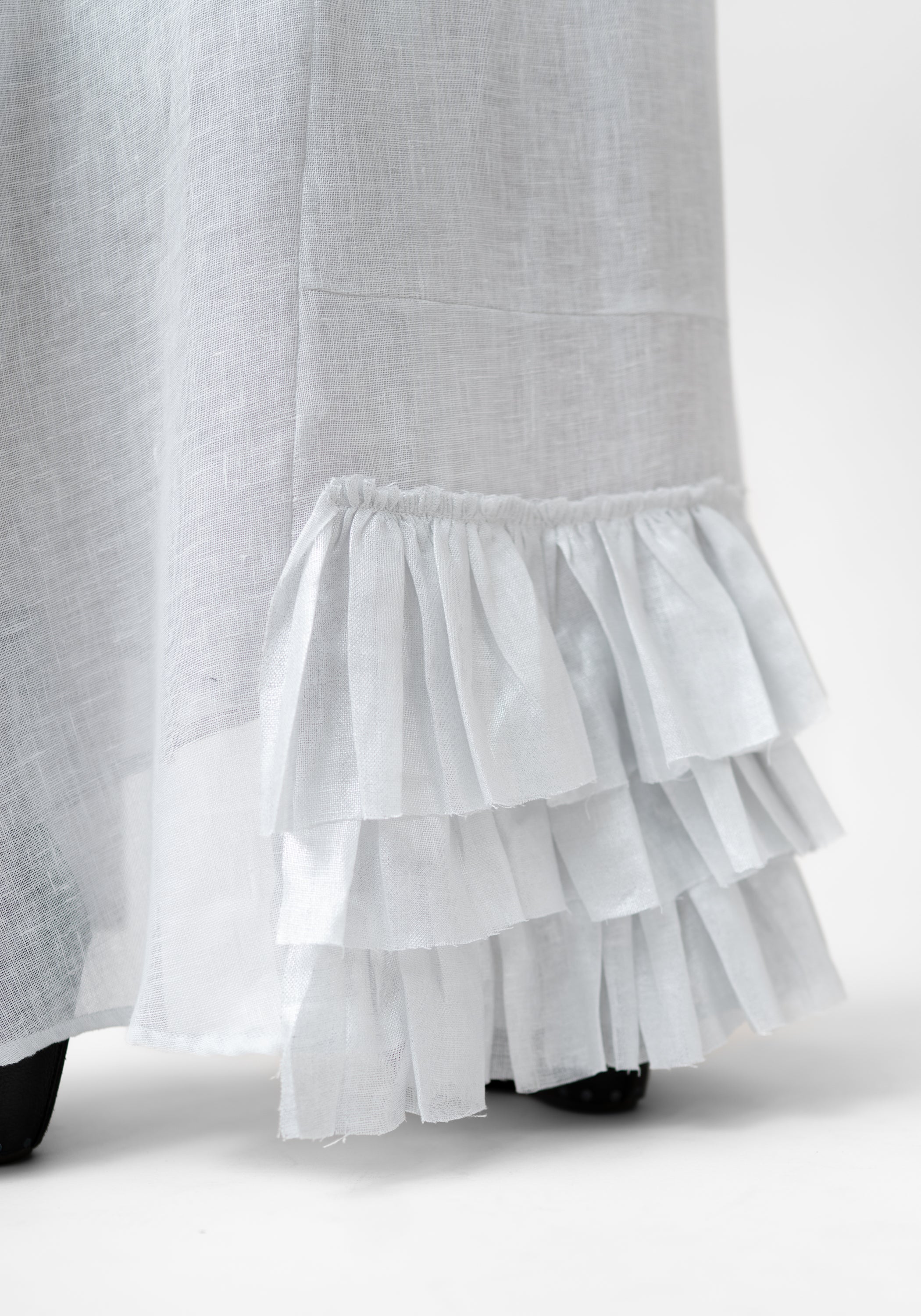 White Matte Stella Blue Overlay Skirt - December Thieves