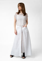 White Matte Stella Blue Overlay Skirt - December Thieves