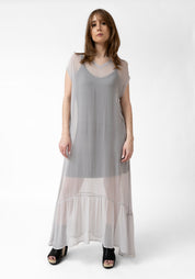 Gray Silk Chiffon Shady Lady Dress - December Thieves
