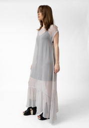 Gray Silk Chiffon Shady Lady Dress - December Thieves