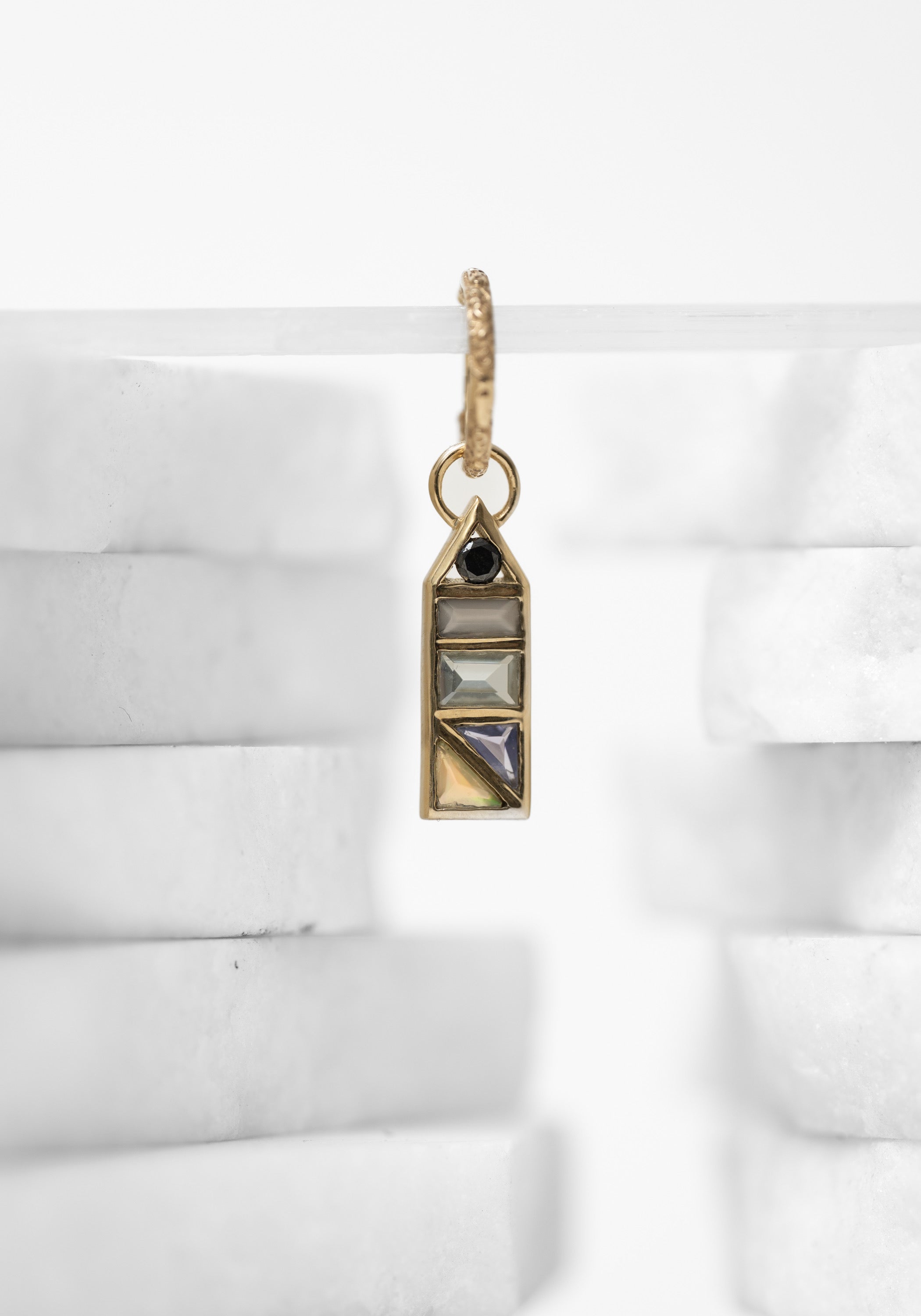 Single 9k Gold Mixed Gemstone Tableau Plaque - December Thieves