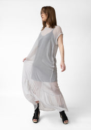 Gray Silk Chiffon Shady Lady Dress - December Thieves