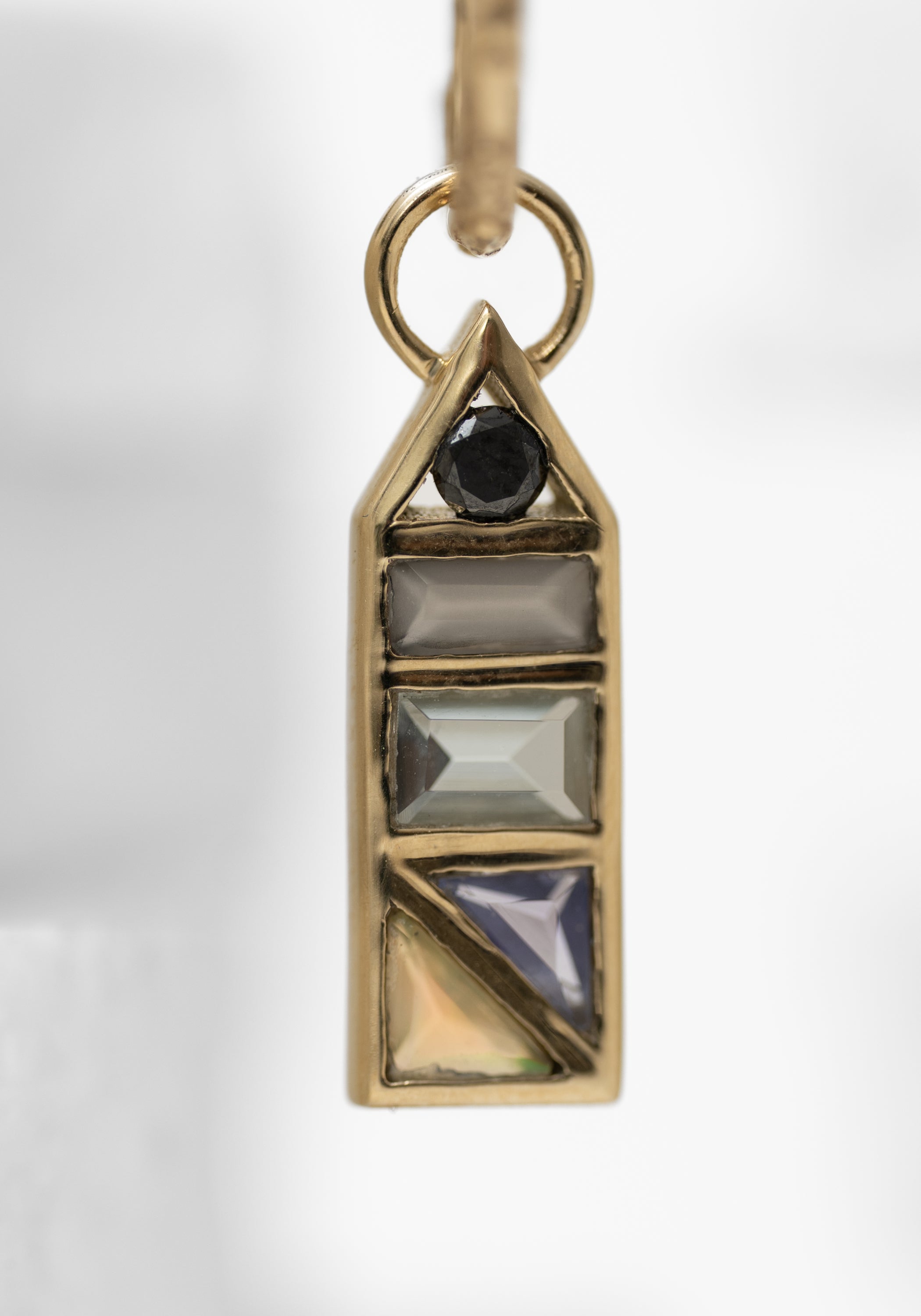 Single 9k Gold Mixed Gemstone Tableau Plaque - December Thieves