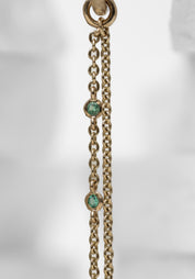 Single 9k Gold Engraved Clicker Hoop and Emerald Duo Chain Plaque - December Thieves
