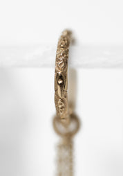 Single 9k Gold Engraved Clicker Hoop and Emerald Duo Chain Plaque - December Thieves
